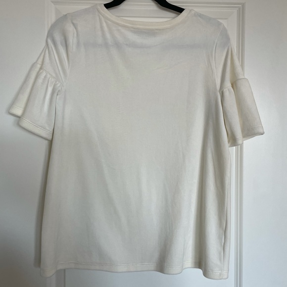 Cream Velvet Flutter Sleeve Top - Picture 2 of 2